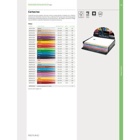 Cartoncino a due superfici Fabriano CartaCrea 35x50 cm 220 g conf. 10 fogli - onice - 46435117